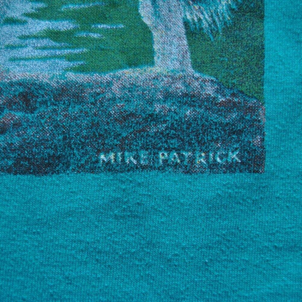 Wolf By Mike Patrick Teal Short Sleeve Shirt Large View 3